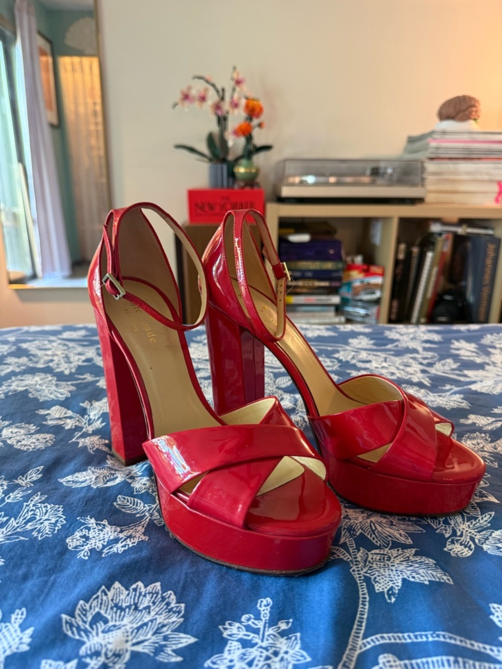 Kate Spade Red Patent Platform High-Heel Sandals - Women